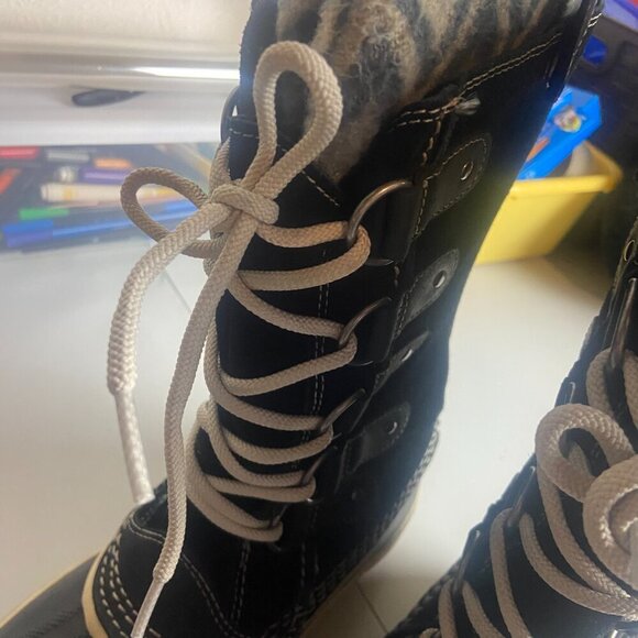 Sorel Size 7 Joan Of Arctic Knit II Rain Snow Waterproof Winter Boots Black - Picture 7 of 10